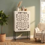 OHM - credenza con decoro 2 ante legno e ferro