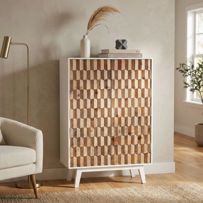 MATRIX - armadio a due ante con decoro in legno