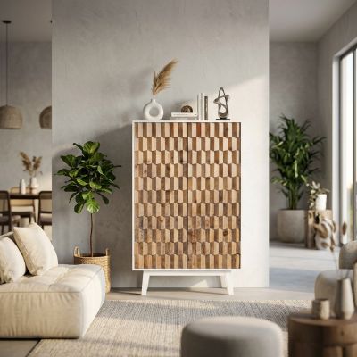 MATRIX - armadio a due ante con decoro in legno