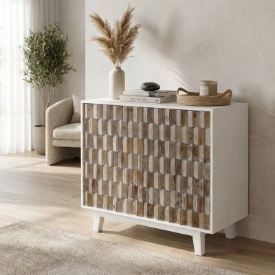 MATRIX - madia a due ante con decoro in legno