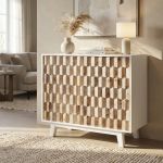MATRIX - madia a due ante con decoro in legno