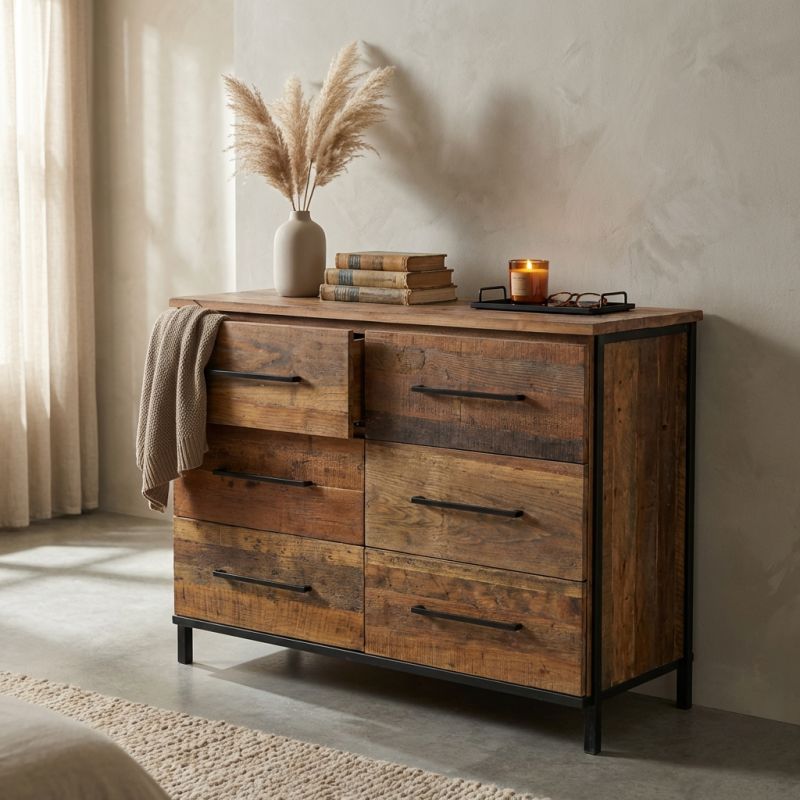 RUNE - cassettiera moderna in legno con sei cassetti