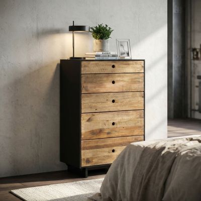 PINUS BLACK - cassettiera in pino riciclato