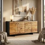 PINUS BLACK - madia 4 ante in pino riciclato