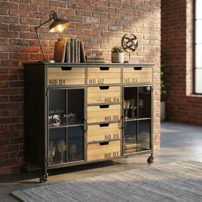 DANI - madia industrial in acciaio e legno