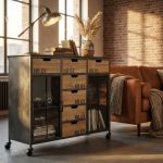 DANI - madia industrial in acciaio e legno