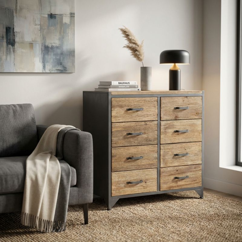 DAMI - cassettiera in legno e acciaio
