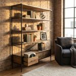 NELLO - libreria in legno e acciaio