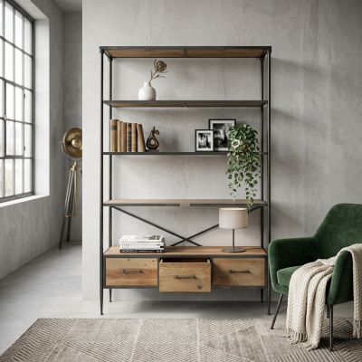 NELLO - libreria in legno e acciaio