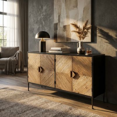 MAORI - madia in legno e acciaio