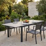 TRIUMPHUS - tavolo da giardino allungabile in alluminio e polywood