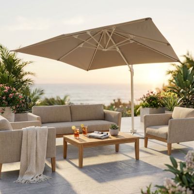 BACTRUS - ombrellone da giardino decentrato 3 x 3 m