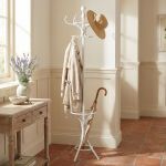 appendiabiti da terra con portaombrelli stile provenzale in ferro verniciato cm 43x 38 x 180 h