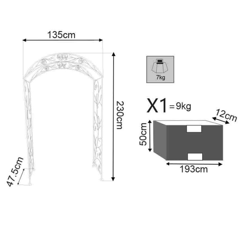DORIAN - arco decorativo bianco ossidato