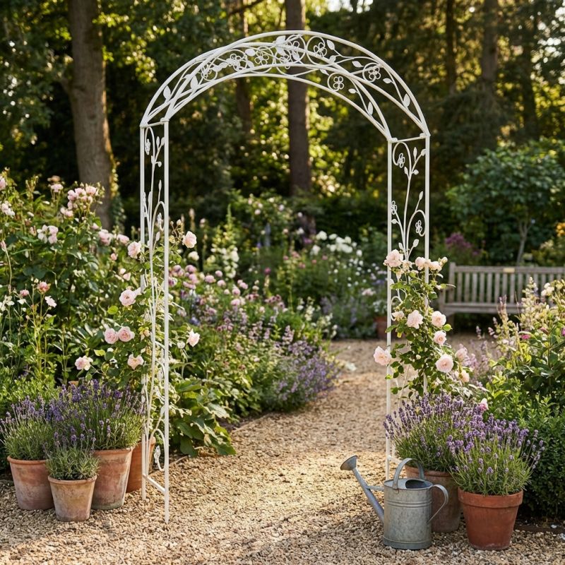 DORIAN - arco decorativo bianco ossidato