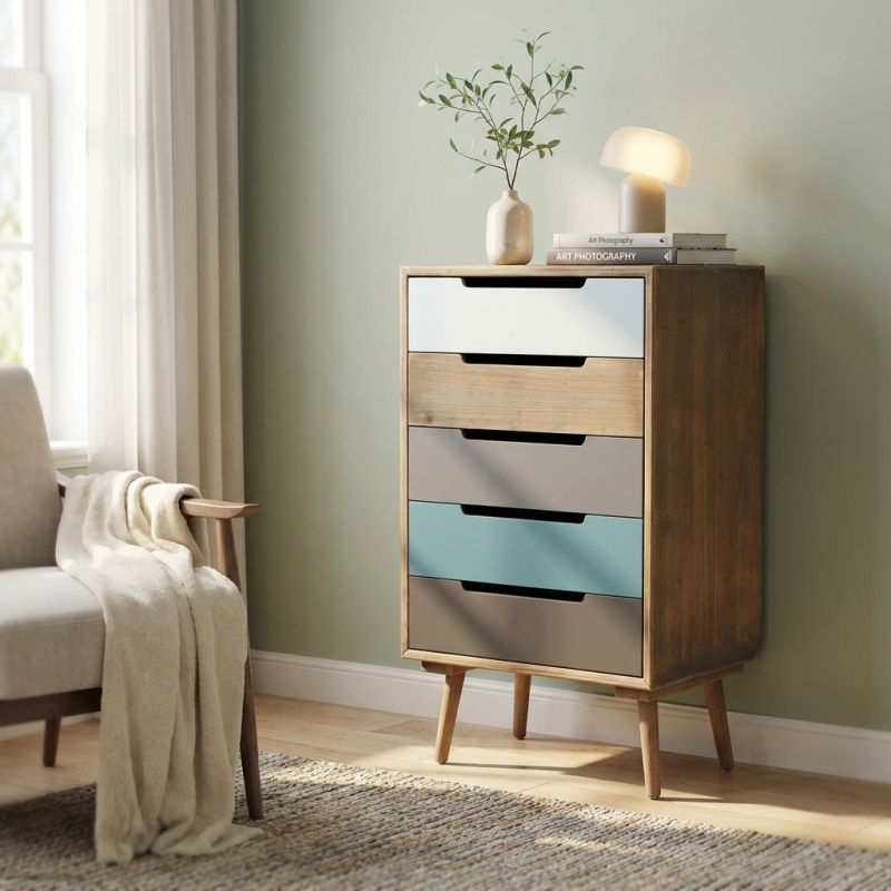 ADELINE - cassettiera cinque cassetti alta 83 cm