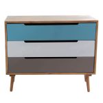 ADELINE - mobile 3 cassetti in mdf multicolor