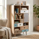 ADELINE - mobiletto 6 ripiani 1 anta 7 cassetti in mdf multicolor