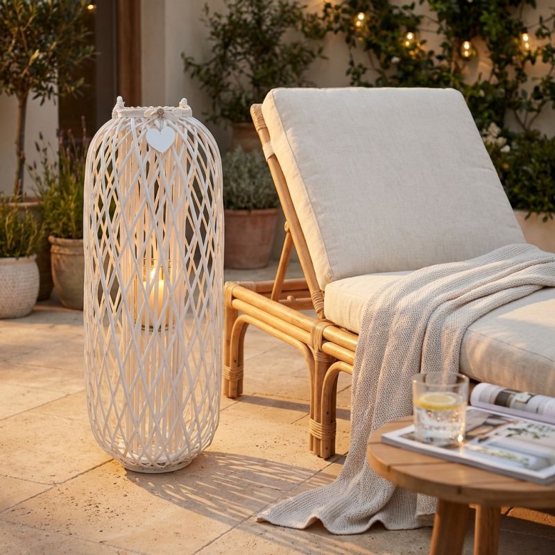 GENEVIEVE - lanterna in vimini tondo 22 x 115 cm 