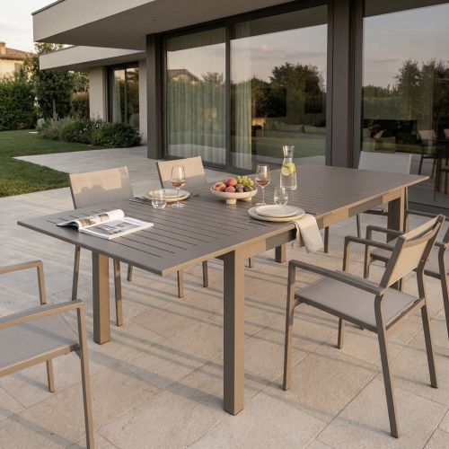 ARGENTUM - tavolo da giardino allungabile in alluminio da 220