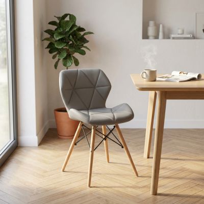 NAOMIE - sedia moderna in ecopelle e legno