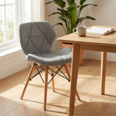 NAOMIE - sedia moderna in ecopelle e legno