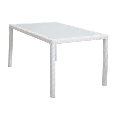 AXONA - tavolo intreccio in wicker e vetro
