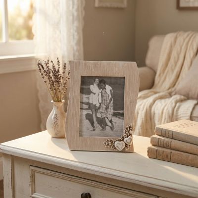 portafoto shabby chic onda cm 17 x 2,5 x 22 h