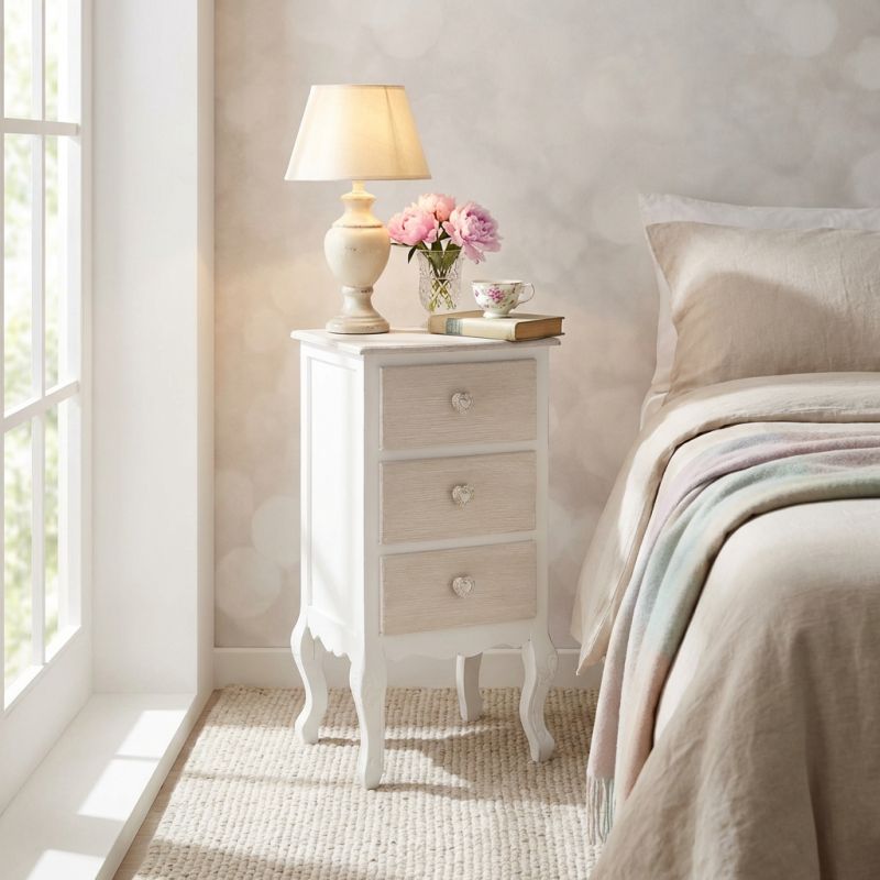 LOUNGY - mobiletto 3 cassetti shabby chic