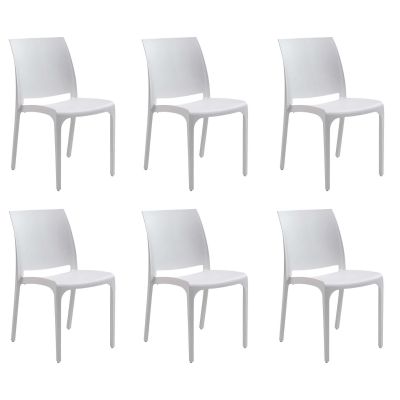 VOLGA - sedia da giardino in plastica set da 6