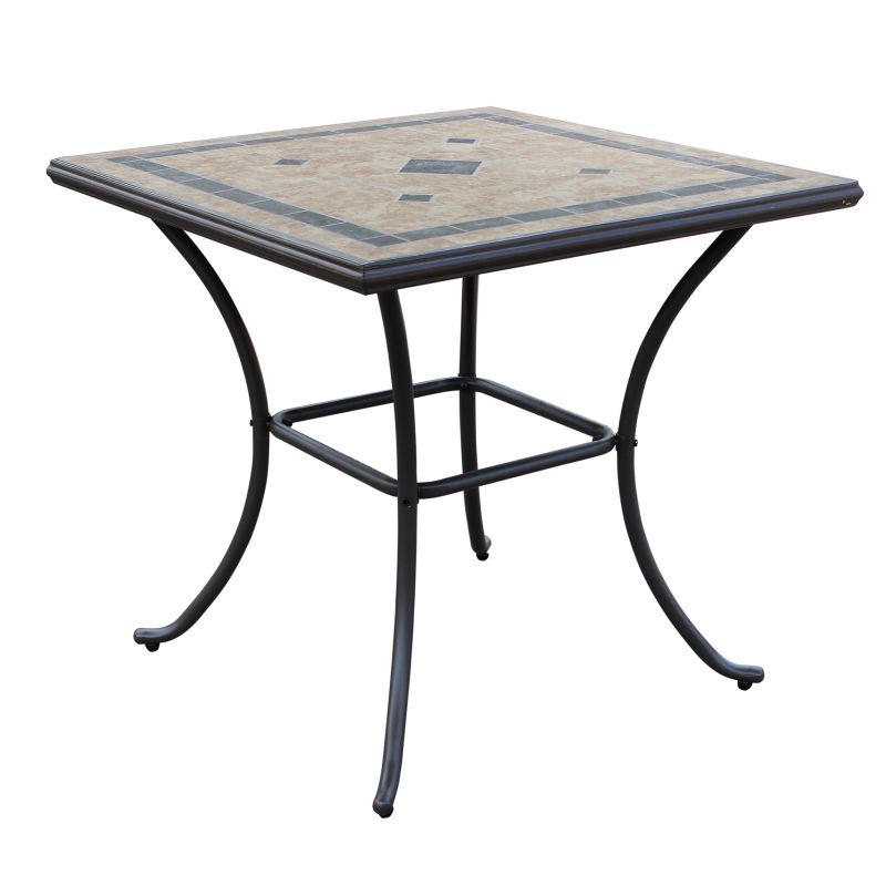 VENTUS - set tavolo in ferro cm 80 x 80 x 74 h con 4 poltrone Ventus