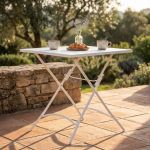 ROMANUS - tavolo da giardino quadrato pieghevole in ferro