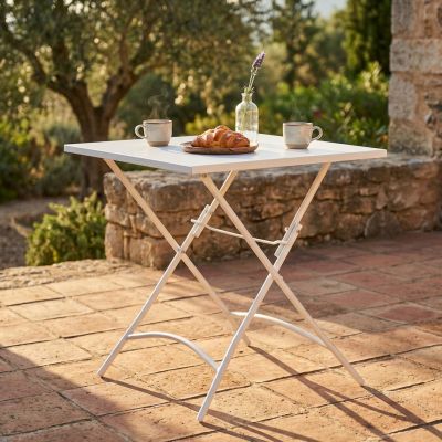 ROMANUS - tavolo da giardino quadrato pieghevole in ferro