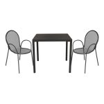 INDEX - set tavolo in alluminio cm 80 x 80 x 73h con 2 poltrone Maris