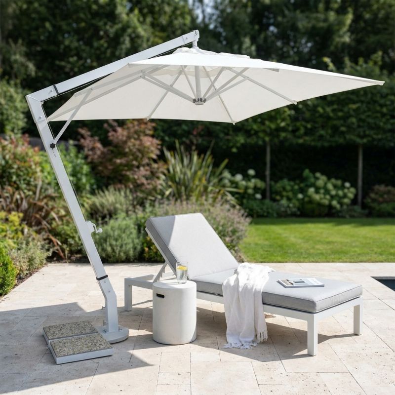 VICTOR - ombrellone da giardino decentrato metallo 3 x 4 m