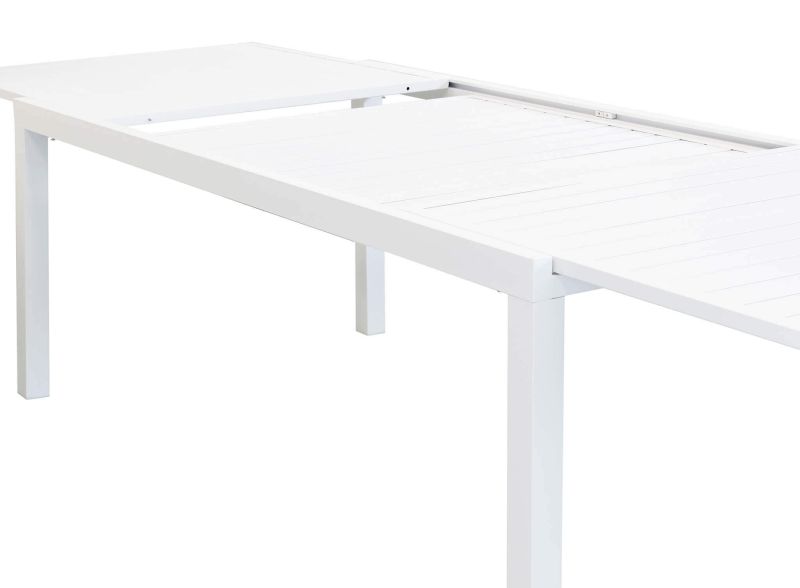 DEXTER - set tavolo in alluminio cm 200/300 x 100 x 74 h con 8 sedie e 2 poltrone Dexter
