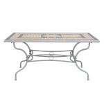 VENTUS - set tavolo in ferro cm 160 x 90 x 74 h con 6 sedie Ventus