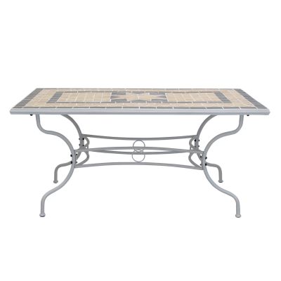 VENTUS - set tavolo in ferro cm 160 x 90 x 74 h con 6 sedie Ventus