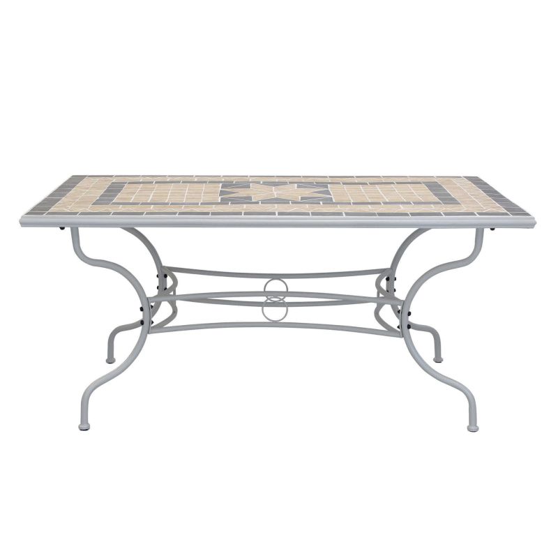 VENTUS - set tavolo in ferro cm 160 x 90 x 74 h con 6 sedie Ventus