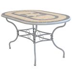 VENTUS - set tavolo in ferro cm 160 x 90 x 74 h con 6 sedie Ventus