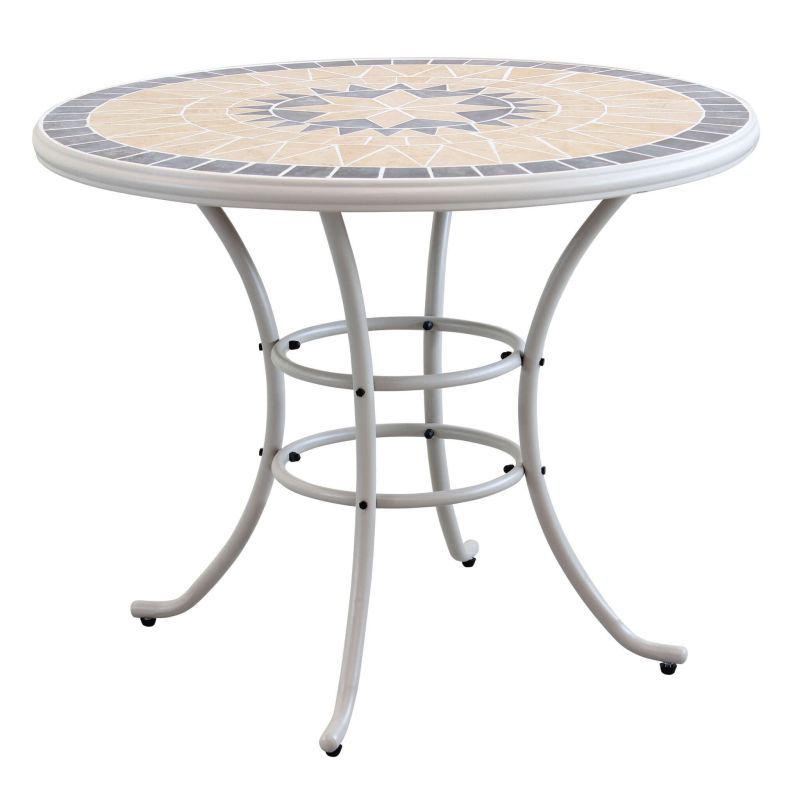 VENTUS - set tavolo in ferro Ø 90 x 74 h con 4 sedie Ventus