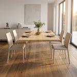 ANSON - tavolo da pranzo moderno in vetro rovere impiallacciato