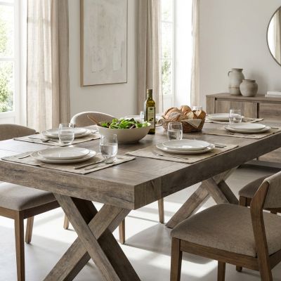 BART - tavolo da pranzo moderno allungabile in legno invecchiato