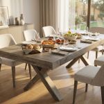 BART - tavolo da pranzo moderno allungabile in legno invecchiato