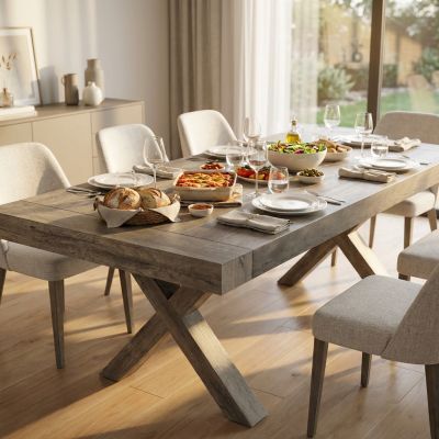 BART - tavolo da pranzo moderno allungabile in legno invecchiato