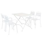 ROMANUS - set tavolo in metallo cm 110 x 70 x 72 h con 4 poltrone Romanus