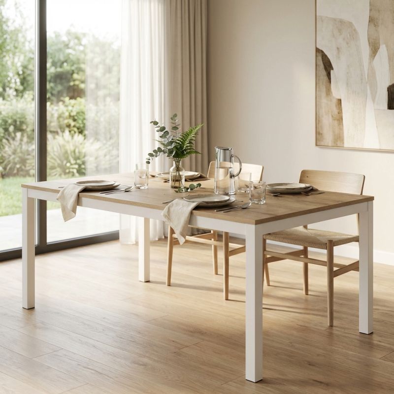 BENSON - tavolo da pranzo moderno in rovere nodato