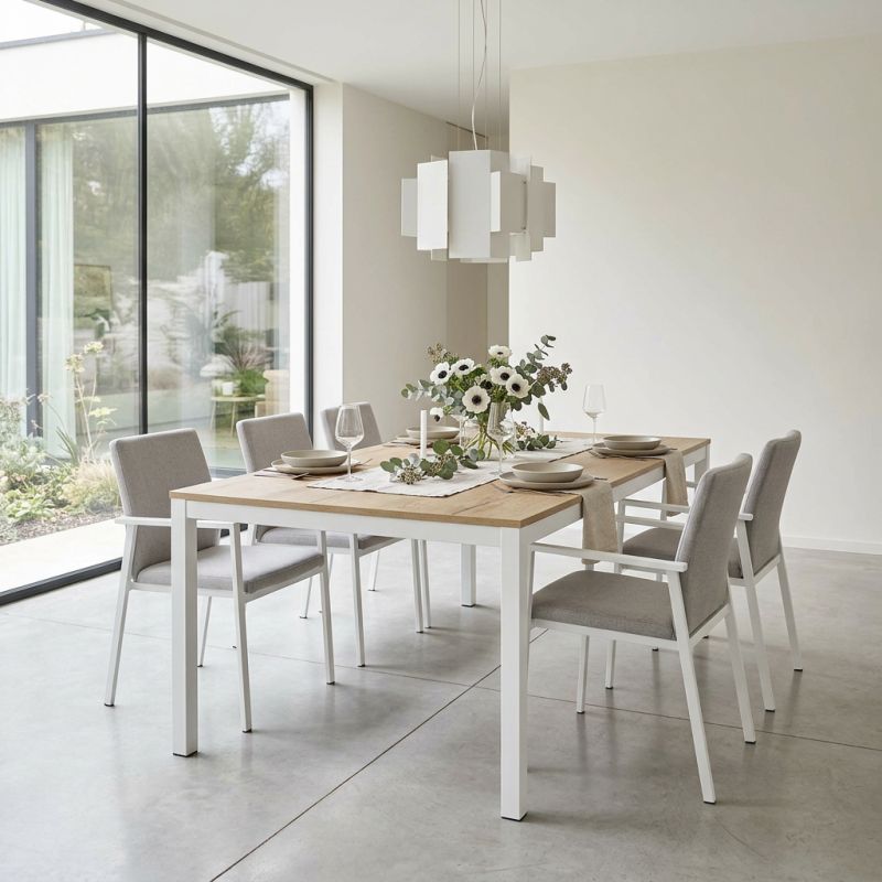 BENSON - tavolo da pranzo moderno in rovere nodato