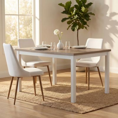 BLAKE - tavolo da pranzo moderno allungabile in acciaio e legno da 130 x 80