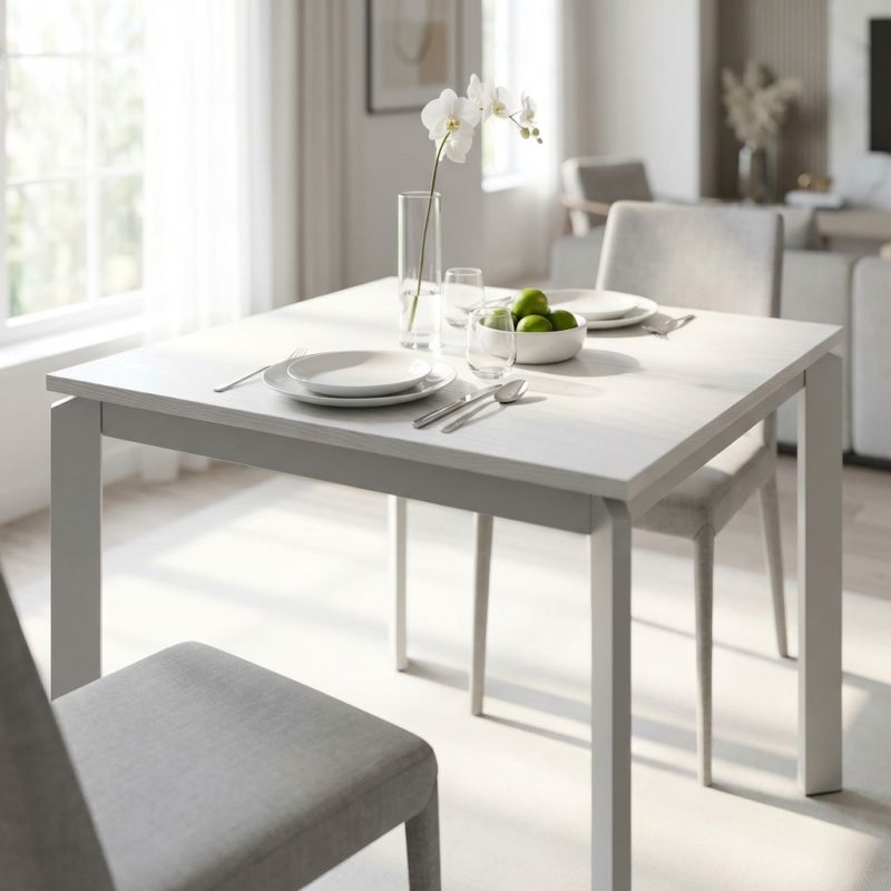BRAXTON - tavolo da pranzo moderno allungabile in acciaio